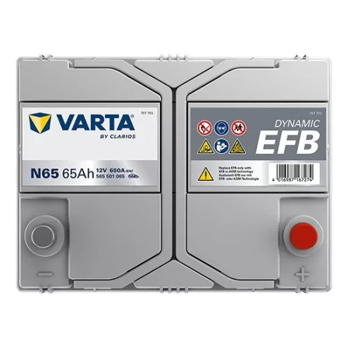 Autóakkumulátor Varta Blue Dynamic EFB 65Ah, 12V, 650A, N65