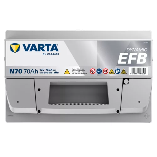 Autóakkumulátor Varta Blue Dynamic EFB 70Ah, 12V, 760A, N70