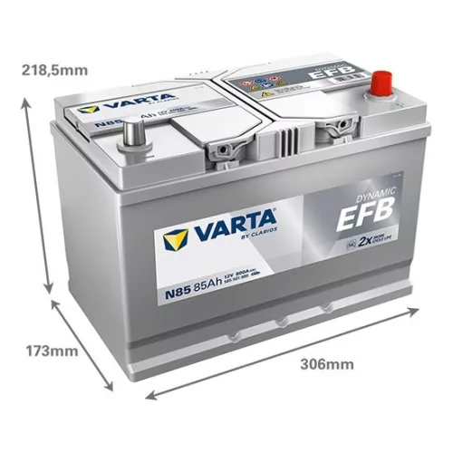 Autóakkumulátor Varta Blue Dynamic EFB 85Ah, 12V, 800A, N85