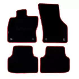   Skoda Octavia III. 2013-2020 (kerek rögzítés, piros szegély) méretpontos szövet autószőnyeg