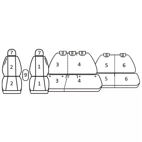 Dacia Jogger (7 személyes) 2021- T01 minta - méretpontos üléshuzat - egyedi üléshuzat