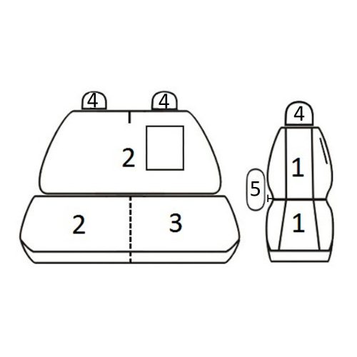Ford Transit Custom (2+1) ( 2012 - ) - T09 minta - méretpontos üléshuzat - egyedi üléshuzat