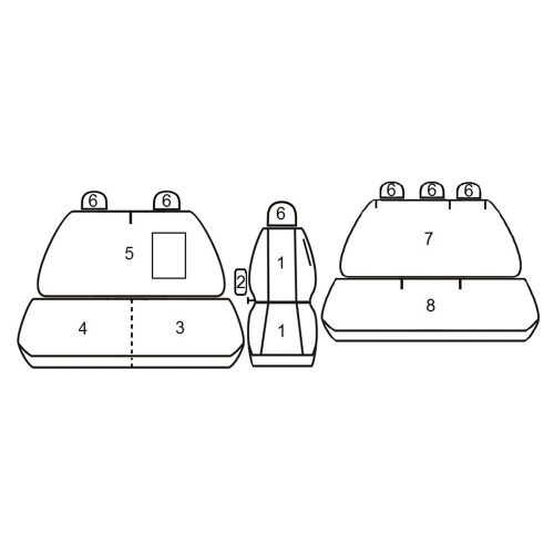 Ford Transit VIII (6 személyes) 2014- T06 minta - méretpontos üléshuzat - egyedi üléshuzat