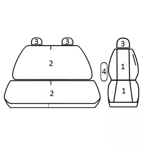Mercedes EVito (2+1) FL ( 2020 - ) - T09 minta - méretpontos üléshuzat - egyedi üléshuzat
