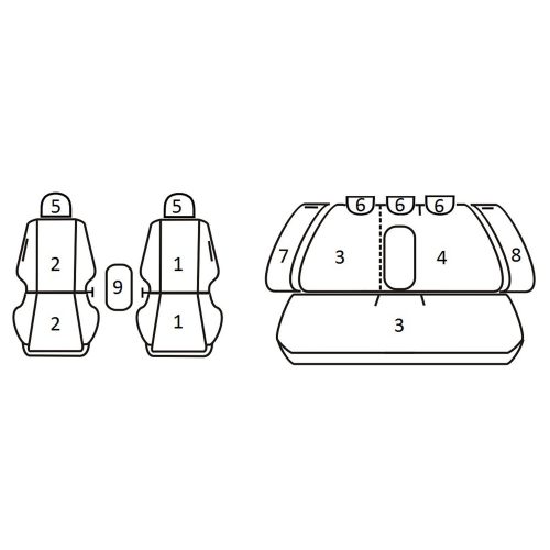 Nissan Primera III Kombi P12 ( 2001 - 2007 ) - T09 minta - méretpontos üléshuzat - egyedi üléshuzat