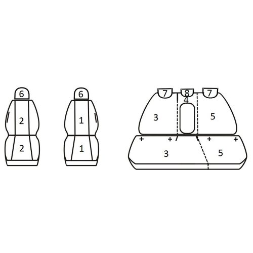 Nissan Qashqai+2 (3 részes háttámla) ( 2007 - 2013 ) - T09 minta - méretpontos üléshuzat - egyedi üléshuzat