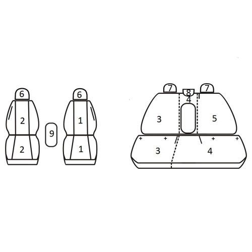 Nissan X-Trail III (3 részes háttámla) ( 2013 - ) - T09 minta - méretpontos üléshuzat - egyedi üléshuzat
