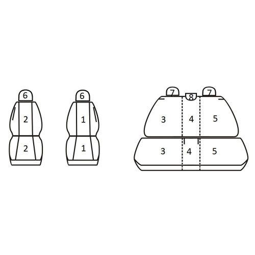Opel Meriva A (3 részes háttámla) ( 2002 - 2010 ) - T06 minta - méretpontos üléshuzat - egyedi üléshuzat