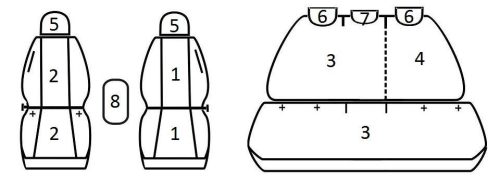 Skoda Scala 2019-  T09 minta - méretpontos üléshuzat - egyedi üléshuzat