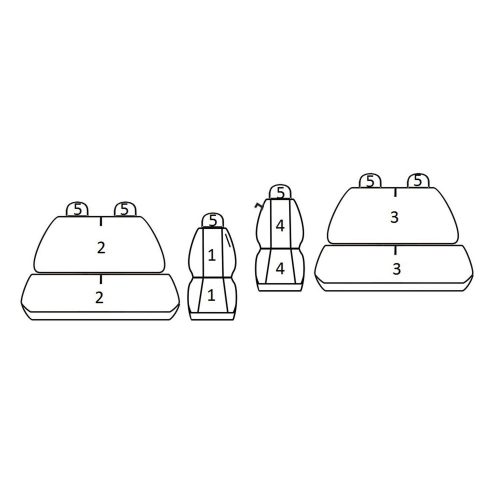 Volkswagen T5 (6 személyes) ( 2003 - 2015 ) - T06 minta - méretpontos üléshuzat - egyedi üléshuzat