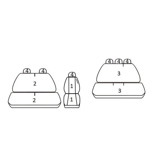 Volkswagen T5 (6 személyes) ( 2003 - 2015 ) - T06 minta - méretpontos üléshuzat - egyedi üléshuzat