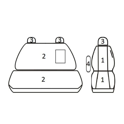Mercedes Sprinter II ( 2006 - ); Volkswagen Crafter ( 2006 - 2016 ) (2+1) - T01 minta - méretpontos üléshuzat - egyedi üléshuzat