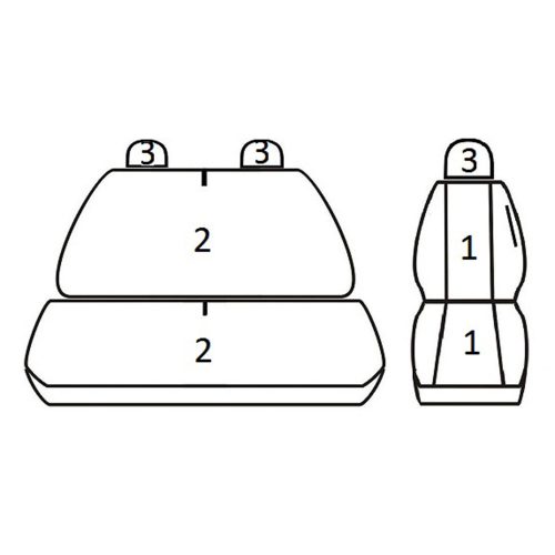 Volkswagen T5/T6 - (2+1), T5 ( 2003 - 2015 ), T6 ( 2015 - ) - T06 minta - méretpontos üléshuzat - egyedi üléshuzat