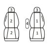 Opel Combo D; Fiat Doblo II (1+1) ( 2011 - ) - T06 minta - méretpontos üléshuzat - egyedi üléshuzat
