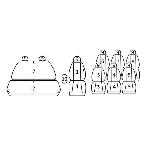 Opel Movano A; Renault Master II (9 személyes) ( 1998 - 2010 ) - T06 minta - méretpontos üléshuzat - egyedi üléshuzat