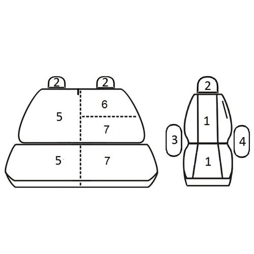 VW Crafter II / MAN TGE (2+1) 2017- T09 minta - méretpontos üléshuzat - egyedi üléshuzat
