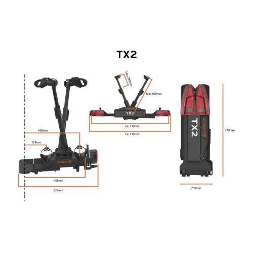 Kerékpártartó vonóhorogra Spinder TX2