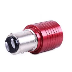 BAY15D Piros COB LED projektorlencsés izzó - 1157-21/5W