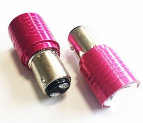 BAY15D Piros COB LED projektorlencsés izzó - 1157-21/5W