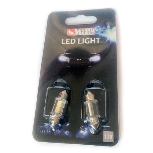 Izzó, szofita, japán, 31mm, 12V, 2W, 2 SMD, fehér, bliszteres (CM58361, HS-56LED222531, HS-72Z42)