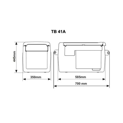 Indel B kompresszoros autós hűtőláda TB41, 40 liter, szürke