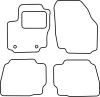 Textilní autokoberce Ford Mondeo 2007-2012 (oválné fixace, rozteč 25cm)