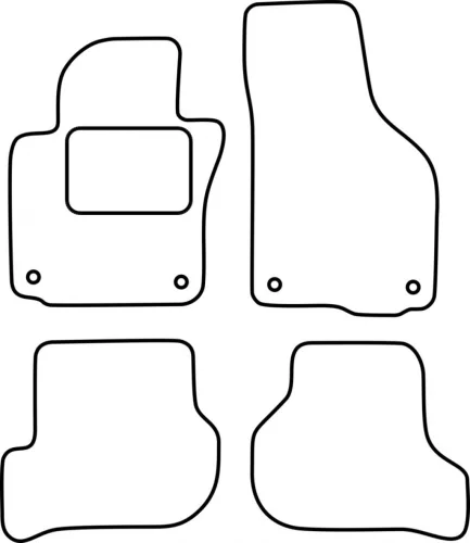 Textilní autokoberce Škoda Octavia II. 2008-2013 (kul. fixace)