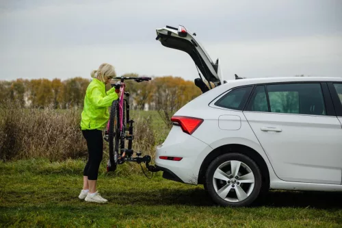 Kerékpárszállító - TMK Fly 01 kerékpártartó vonóhorogra - 1db kerékpár (narancs)