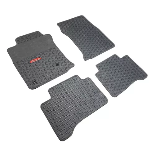 Gumové autokoberce Toyota Landcruiser J120 2002-2009 (šedé, šedá lemovka)