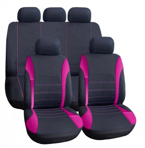 Univerzális üléshuzat szett - rózsaszín-fekete